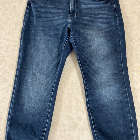 KanCan Distressed Ankle Jeans in Dark Blue straight leg size 14 - Picture 6 of 6